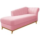 Ver imagem 3 de Kit Diva Recamier Vanessa 140cm Lado Esquerdo e 02 Poltronas Laura Suede Rosa Bebê - Amarena Móveis