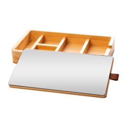 Porta Jóias de Bambu com Espelho 25cm X 14cm X 3,5cm - Lyor - 1