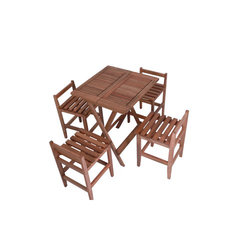 Conjunto Turin Quadrado Mesa Dobrável 60×60 com 4 Banquetas