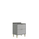 Ver imagem 3 de Balcão de Cozinha 2 Gavetas Domus Espresso Móveis Prata/Silver
