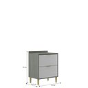 Ver imagem 4 de Balcão de Cozinha 2 Gavetas Domus Espresso Móveis Prata/Silver