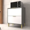 Ver imagem 1 de Balcão de Cozinha 2 Gavetas Domus Espresso Móveis Prata/Silver