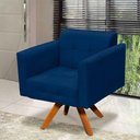 Ver imagem 4 de Poltrona Giratória Elisa Suede Azul Marinho Mm30