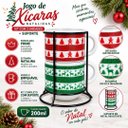 Ver imagem 2 de Kit 2 Xícaras Natalinas Porcelana 200ml Empilháveis com Suporte Christmas - Mundial Casa