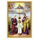 Ver imagem 1 de Quadro Sagrada Família com Deus Pai e Espírito Santo 60x40 em Azulejos