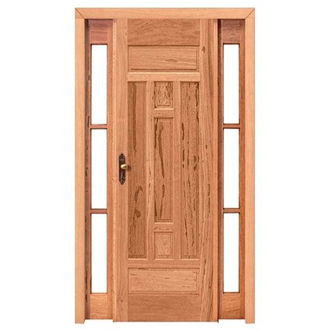 Kit Porta de Madeira Maciça PE27 Batente Duplo de Cedro Arana Esel 2.13AX156L Lado Direito
