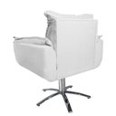 Ver imagem 4 de Poltrona Decorativa Opalla Pés Giratório Metal Suede Branco - DS Estofados