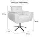 Ver imagem 5 de Poltrona Decorativa Opalla Pés Giratório Metal Suede Branco - DS Estofados