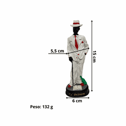 Zé Pelintra com Bengala Imagem Orixá Em Resina 15 cm Axé Loja Mistica Zé Pelintra com Bengala 15 cm - 6