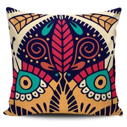 Kit 4 Almofadas Mandala Laranja e Azul 45x45cm - 4