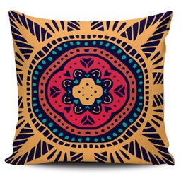 Kit 4 Almofadas Mandala Laranja e Azul 45x45cm - 2