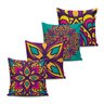 Kit 4 Almofadas Mandala Roxa e Amarela 45x45cm - 1