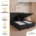 Ver imagem 3 de Cama Box com Baú Casal Bipartido Sintético Royal Sleep Preto