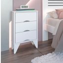 Ver imagem 2 de Mesa de Cabeceira 3 Gavetas Retrô Twister Tcil Móveis