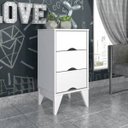 Ver imagem 1 de Mesa de Cabeceira 3 Gavetas Retrô Twister Tcil Móveis