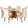 Mesa de Jantar 6 Lugares Virginia com Vidro Mel/Nude/Off White - Panorama Móveis - 2