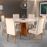 Mesa de Jantar 6 Lugares Virginia com Vidro Mel/Nude/Off White - Panorama Móveis - 1