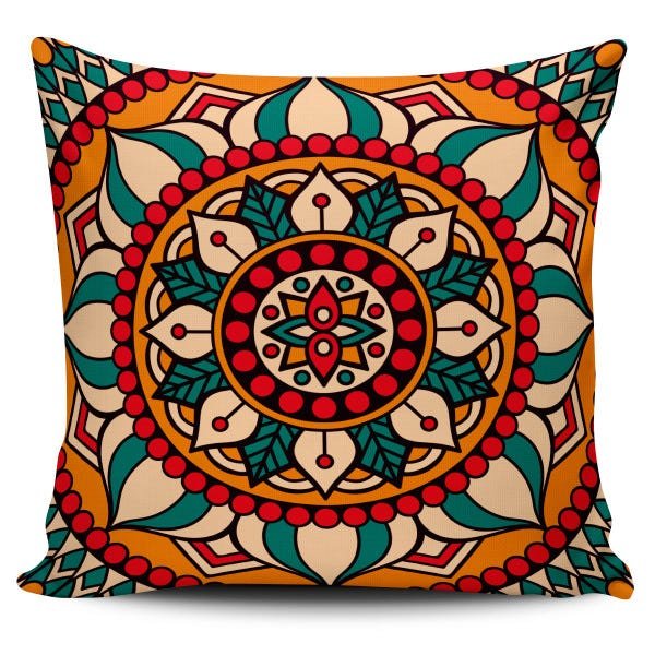 Kit 4 Almofadas Decorativas Mandala Multicolorida 45x45cm - 4