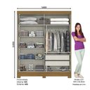 Ver imagem 3 de Guarda Roupa Casal Istambul Nature Off White – Briz Móveis