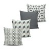 Kit 4 Capas Almofada Retrô Cores Pastéis e Cinza 45x45cm - 1