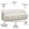 Sofá 3 Lugares Curvo Orgânico para Sala Living 180cm Barolo L06 Bouclê Off White - lyam decor - 3
