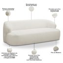 Ver imagem 3 de Sofá 3 Lugares Curvo Orgânico para Sala Living 180cm Barolo L06 Bouclê Off White - lyam decor