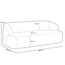Ver imagem 4 de Sofá 3 Lugares Curvo Orgânico para Sala Living 180cm Barolo L06 Bouclê Off White - lyam decor