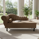Ver imagem 2 de Recamier Decorativo Divã Amsterdã 147cm Lado Direito Linho Marrom
