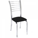 Ver imagem 2 de Kit 4 Cadeiras Lara Cromada para Cozinha Preto