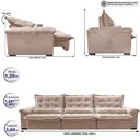 Ver imagem 2 de Sofá Retrátil e Reclinável 3,85m Cama inBox Big Fresh com SoftGel D40 Velupluma Bege