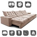 Ver imagem 3 de Sofá Retrátil e Reclinável 3,85m Cama inBox Big Fresh com SoftGel D40 Velupluma Bege