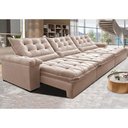 Ver imagem 1 de Sofá Retrátil e Reclinável 3,85m Cama inBox Big Fresh com SoftGel D40 Velupluma Bege