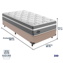 Ver imagem 3 de Cama Box e Colchão Berlim Molas Ensacadas Solteiro Probel: Bege