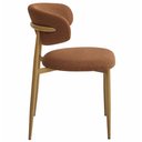 Ver imagem 3 de Cadeira Napoli Base Aço Amadeirado Claro - Tecido Terracota