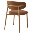 Ver imagem 4 de Cadeira Napoli Base Aço Amadeirado Claro - Tecido Terracota