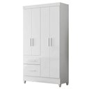 Ver imagem 2 de Guarda Roupa Infantil Madri com Cômoda Vênus e Armário Multiuso Jade Branco Brilho – Moval