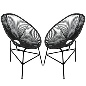 Kit 2 Cadeiras Acapulco Fibra Sintetica(preto)