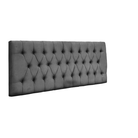 Cabeceira Painel Imperatriz 120 cm com Capitonê Suede Cinza