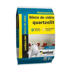 Argamassa Assentamento Bloco de Vidro Rejunte 5kg Quartzolit