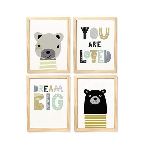 Kit Quadro Dream Big Decorativo Quarto Criança Bebê Enxoval