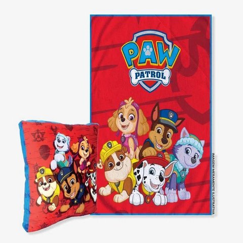 Kit Almofada e Manta infantil luxo Disney ZONA CRIATIVA KIT94049000 PATRULHA CANINA