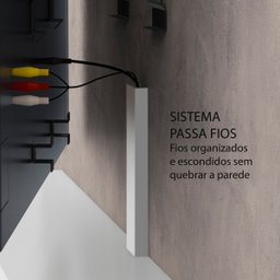 Rack Suspenso Future 2 Portas Dj Móveis 180,5 Cm Branco - 6