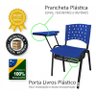 Cadeira Universitária Plástica Preta Porta Livros Plástico 10 Unidades Prancheta Plástica - Ultra - 3