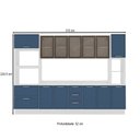 Ver imagem 4 de Cozinha Completa Amara 13 Portas 4 Gavetas com Vidro Azul/branco - Politorno