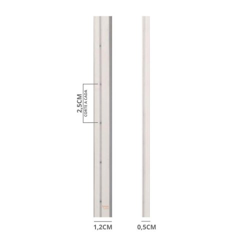 Fita de Led Neon Taschibra 8w-m Ip65 12v Cores | Valor do Metro 6500k Luz Fria