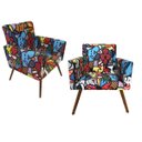 Ver imagem 1 de Kit 2 Poltronas Nina Romero Brito com Pés em Madeira - Twdecora