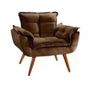 Ver imagem 2 de Kit 2 Poltronas Decorativa Opala Suede Marrom - Twdecora