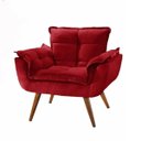 Ver imagem 2 de Kit 2 Poltronas Decorativa Opala Suede Vermelho - Twdecora