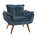 Ver imagem 1 de Poltrona Decorativa Opala Suede Azul Marinho - Twdecora