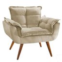 Ver imagem 1 de Poltrona Decorativa Opala Suede Bege - Twdecora